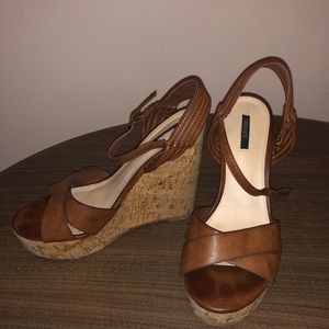 Brown and tan wedges